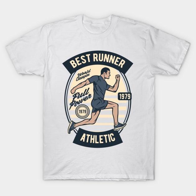 Best Runner Athletic - Full Power T-Shirt by Wheezing Clothes